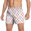 Aflyko Novelty Boxer Shorts Polka Dot Red White Relaxed Fit Boxers Loose Men's Underwear, M view 1