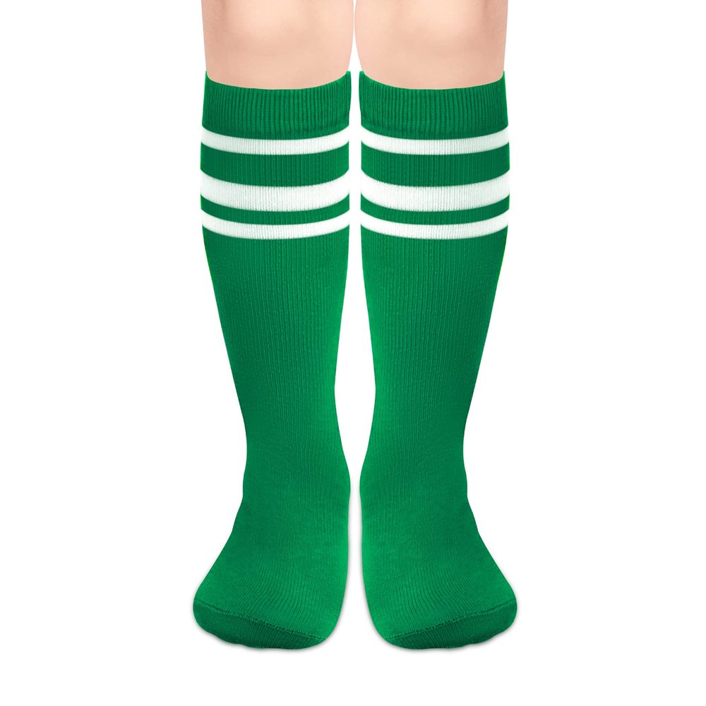 Green Knee High Socks for Kids - Girls Soccer and Baseball Youth Socks - St Patrick's Day