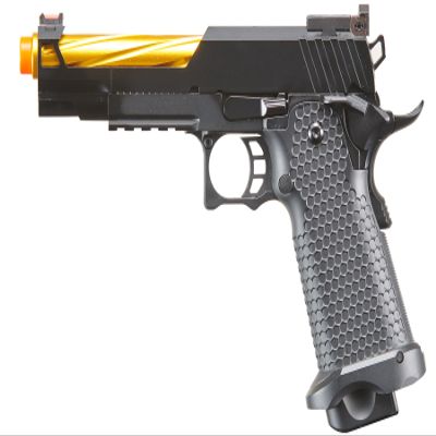 Golden Ball x Eagle OTS .45 Hi-Capa Gas Blowback Airsoft Pistol (Color: Black/Gold Barrel)