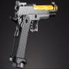 Golden Ball x Eagle OTS .45 Hi-Capa Gas Blowback Airsoft Pistol (Color: Black/Gold Barrel) view 4