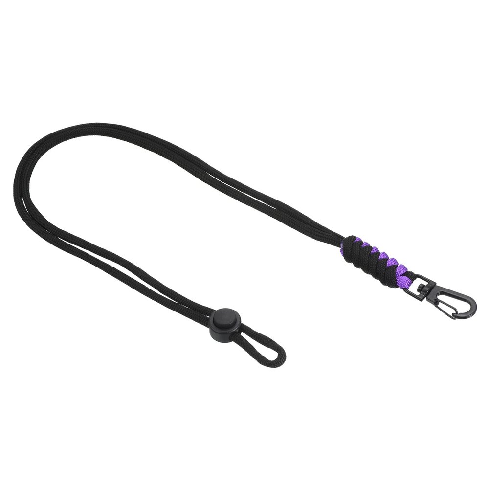 PATIKIL Badge Lanyard with Snap Hook 19 Inch, Braided Neck Keychain Strap Adjustable Cord Lock for Keys Whistles Wallets, Purple