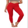 ODODOS Women's Cross Waist 7/8 Yoga Leggings with Inner Pocket, Inseam 25" Gathered Crossover Workout Yoga Pants, Red, Small view 1