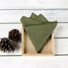 Spring Notion Boys' Linen Blend Zipper Necktie and Pocket Square Set, Olive Small view 3