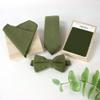Spring Notion Boys' Linen Blend Zipper Necktie and Pocket Square Set, Olive Small view 4