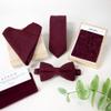 Spring Notion Boys' Linen Blend Zipper Necktie and Pocket Square Set, Wine Large view 4