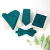 Spring Notion Boys' Linen Blend Zipper Necktie and Pocket Square Set, Teal Small view 4