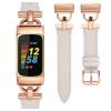 Wearlizer Leather Band Compatible with Fitbit Charge 6 Bands/Charge 5 Bands for Women, Dressy Slim Leather Strap Replacement Wristband with D-Shape Metal Buckle for Fitbit Charge 5/Charge 6 Band view 1