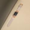 Wearlizer Leather Band Compatible with Fitbit Charge 6 Bands/Charge 5 Bands for Women, Dressy Slim Leather Strap Replacement Wristband with D-Shape Metal Buckle for Fitbit Charge 5/Charge 6 Band view 2