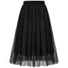 BOOPH Girls Tulle Skirts A-line Mesh Skirt Long Black Tutu Skirts Dress for Toddler Girls 9-10Y view 1