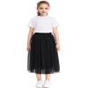 BOOPH Girls Tulle Skirts A-line Mesh Skirt Long Black Tutu Skirts Dress for Toddler Girls 9-10Y view 2