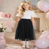BOOPH Girls Tulle Skirts A-line Mesh Skirt Long Black Tutu Skirts Dress for Toddler Girls 9-10Y view 3