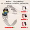 Wearlizer Leather Band Compatible with Fitbit Charge 6 Bands/Charge 5 Bands for Women, Dressy Slim Leather Strap Replacement Wristband with D-Shape Metal Buckle for Fitbit Charge 5/Charge 6 Band view 3