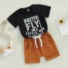 LIOMENGZI Infant Baby Boy Summer Clothes Outfit Color Block T-shirt Shorts Set Toddler Checkerboard Clothes 6 12 18 Months 2T view 3