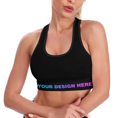 Customized Sport Vest Custom Casual Running Fitness Workout Yoga Shirt Sexy Strap Tank Tops for Women Black M
