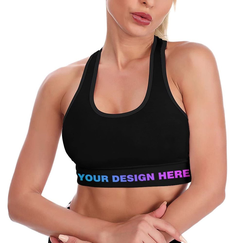 Customized Sport Vest Custom Casual Running Fitness Workout Yoga Shirt Sexy Strap Tank Tops for Women Black M