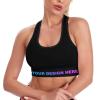 Customized Sport Vest Custom Casual Running Fitness Workout Yoga Shirt Sexy Strap Tank Tops for Women Black M view 1