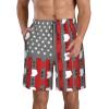 Men's Hawaiian Novelty Oh-Io State Quick Dry with Side Pocket Mesh Lining Swim Trunks - Medium view 3