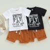 LIOMENGZI Infant Baby Boy Summer Clothes Outfit Color Block T-shirt Shorts Set Toddler Checkerboard Clothes 6 12 18 Months 2T view 2