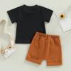 LIOMENGZI Infant Baby Boy Summer Clothes Outfit Color Block T-shirt Shorts Set Toddler Checkerboard Clothes 6 12 18 Months 2T view 4