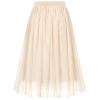 BOOPH Girls Tulle Skirts A-line Mesh Skirt Long Beige Tutu Skirts Dress for Toddler Girls 8-9Y view 1
