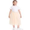 BOOPH Girls Tulle Skirts A-line Mesh Skirt Long Beige Tutu Skirts Dress for Toddler Girls 8-9Y view 2