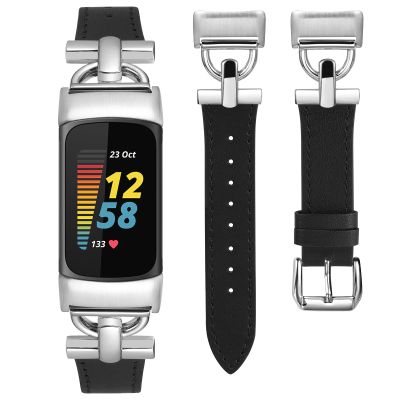 Wearlizer Leather Band Compatible with Fitbit Charge 6/Charge 5 Bands