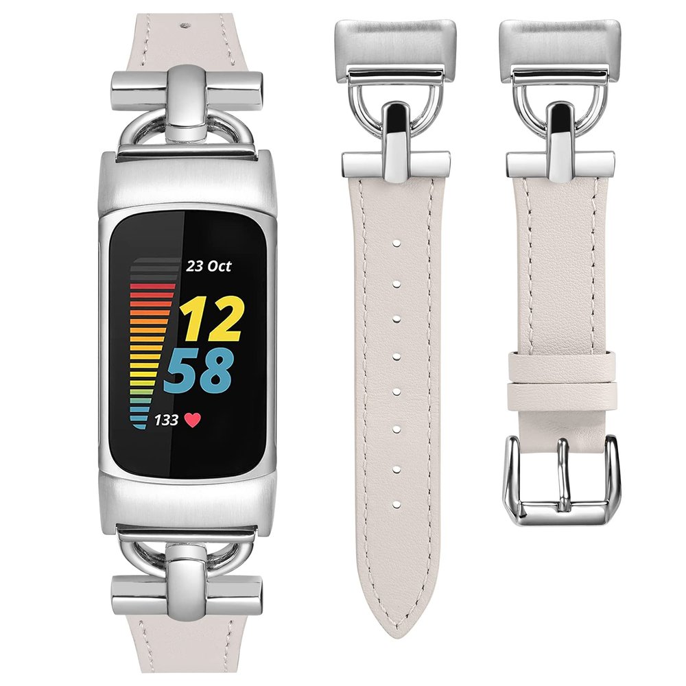 Wearlizer Leather Band Compatible with Fitbit Charge 6/Charge 5 Bands