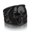 Bandmax Black Skull Ring for Men Size 12 Stainless Steel Chunky Biker Skull Rings Flame Skull Rings Blazing Skull Rider Ring Punk Jewelry view 1