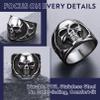 Bandmax Black Skull Ring for Men Size 12 Stainless Steel Chunky Biker Skull Rings Flame Skull Rings Blazing Skull Rider Ring Punk Jewelry view 4