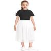 BOOPH Girls Tulle Skirts A-line Mesh Skirt Long White Tutu Skirts Dress for Toddler Girls 8-9Y view 2