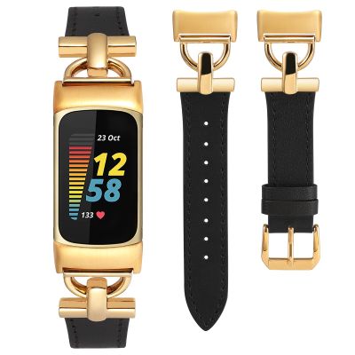 Wearlizer Leather Band Compatible with Fitbit Charge 6/Charge 5 Bands
