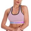 Custom Crop Tops Women's Short Vest with Any Photo Text Sports Bra Workout Tank Tops Pink XL view 1