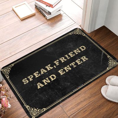 Abipuir Knock Before Entering Door Sign Speak Friend and Ente Rug Bathroom Mat Set Home Bar Accessories (Size : 65X90CM)