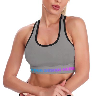 Custom Crop Tops Women's Short Vest with Any Photo Text Sports Bra Workout Tank Tops Gravel 2XL