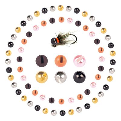 MUUNN 300Pcs Slotted Tungsten Beads, Fly Tying Beads Heads Assortment Fly Tying Materials Nymph for Fly Fishing Tungsten Slot Beads,3.3mm
