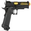 340 FPS Golden Ball x Eagle OTS .45 Hi-Capa Gas Blowback Airsoft Pistol w/Hive Vented Slide (Color: Black/Gold Barrel) view 2