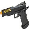 340 FPS Golden Ball x Eagle OTS .45 Hi-Capa Gas Blowback Airsoft Pistol w/Hive Vented Slide (Color: Black/Gold Barrel) view 3