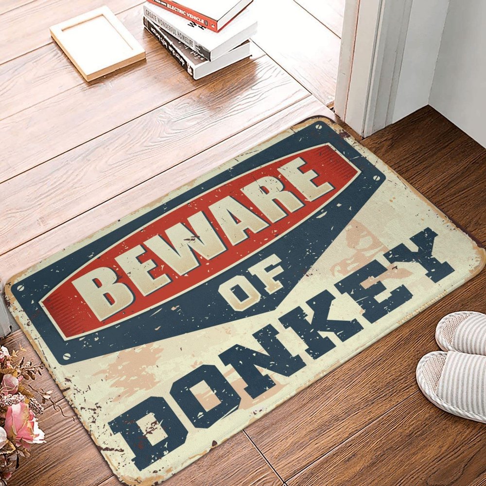 Abipuir Classroom Door Mat Beware of Donkey Rug Entry Floor Mats Porch Rugs Outdoor Waterproof (Size : 50X80CM)