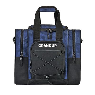 GRANDUP Bowling Ball Bag - Black Padded Ball Holder with Shoe Compartment - Fits Up to Mens Size 14