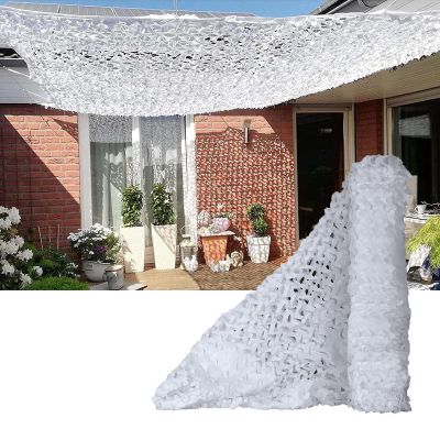YFZNWHX White Lightweight Durable Camouflage Netting Oxford Polyester Camo Net Blinds Military Nets for Sunshade, Canopy, Decoration, Hunting and Car Cover (Size : 3x3m/9.8x9.8ft)