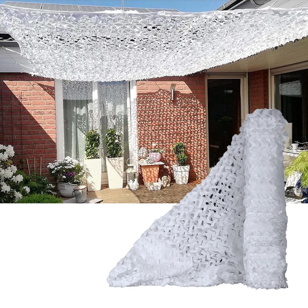 YFZNWHX White Lightweight Durable Camouflage Netting Oxford Polyester Camo Net Blinds Military Nets for Sunshade, Canopy, Decoration, Hunting and Car Cover (Size : 3x3m/9.8x9.8ft)
