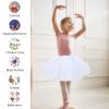 WLLHYF 4 Layers Tutu Skirt, Tulle Tutus for Girls Tulle Fluffy Ballet Dress Skirt Baby Toddler Tutus (White) view 2