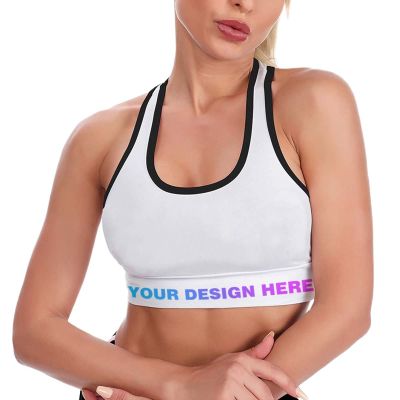 Custom Personalized Sports Bras for Women Workout Racerback Yoga Running Tank Top White L