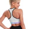 Custom Personalized Sports Bras for Women Workout Racerback Yoga Running Tank Top White L view 2