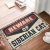 Abipuir Boys Room Decor Teenager Beware of Siberian Cat Doormat Funny Bar Decor Outdoor Mat Large (Size : 40X60CM) view 1