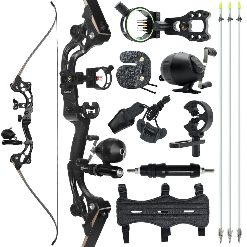 62 Inch Bowfishing Kit 30-50 Lbs Takedown Recurve Bow Right Hand Fishing Bow and Arrow with Reel for Adults Beginners Target Practice and Hunting Fishing (30LBS)