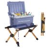 Ablazer Folding Cooler Stand with Carry Bag, Anti-Slip for Camping Hiking Picnic Outdoor, Aluminum Ice Box Holder Light Weight Wood Grain Fridge Holder, 25.8" x 15.8" x 14.4" view 1
