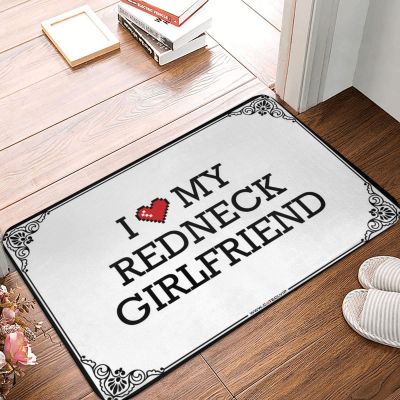 Abipuir Funny Welcome Mats for Front Door I Love My Redneck Girlfriend Doormat Door Mats Indoor Entrance Front Porch Rug (Color : Colour, Size : 65X90CM)