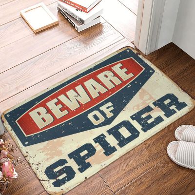Abipuir Cool Room Accessories for Teens Boys Beware of Spider Rug Fall Rugs Indoor Tiki Bar Decorations (Size : 65X90CM)