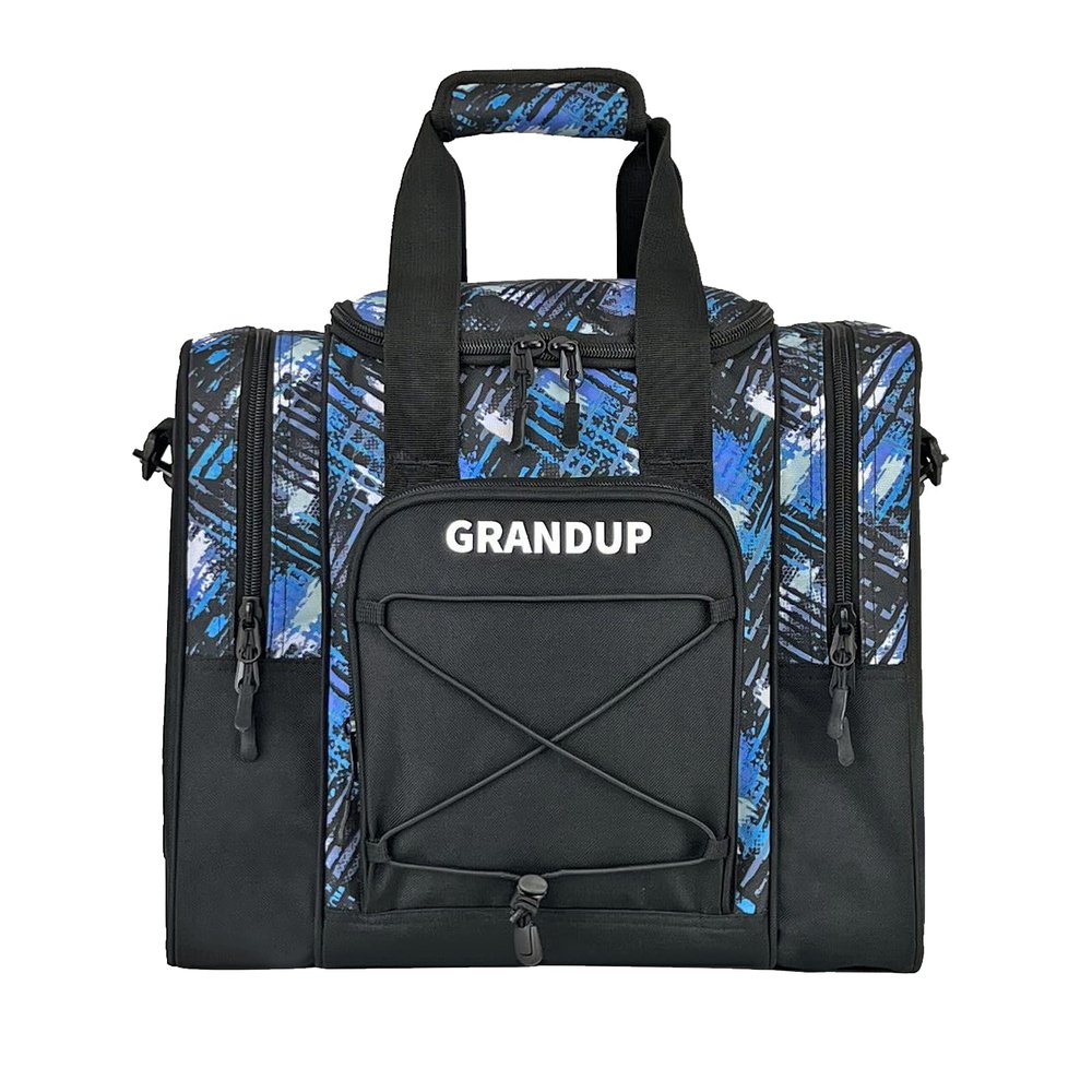 GRANDUP Bowling Ball Bag for Single Ball - Black Bowling accessories Ball Tote Bag Bowling Bag with Padded Ball Holder - Fits Bowling Shoes Up to Mens Size 14